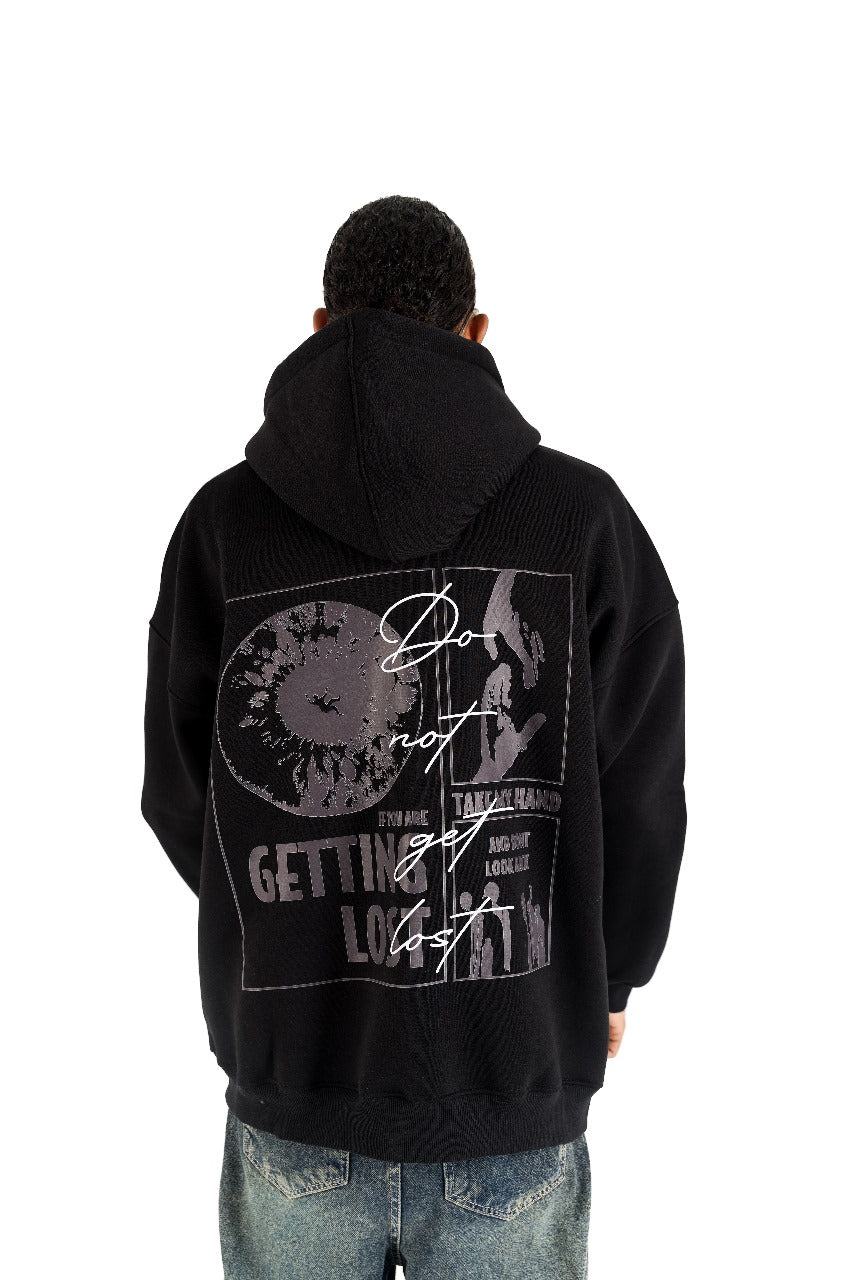 Black Don't Get Lost Oversized Hoodie