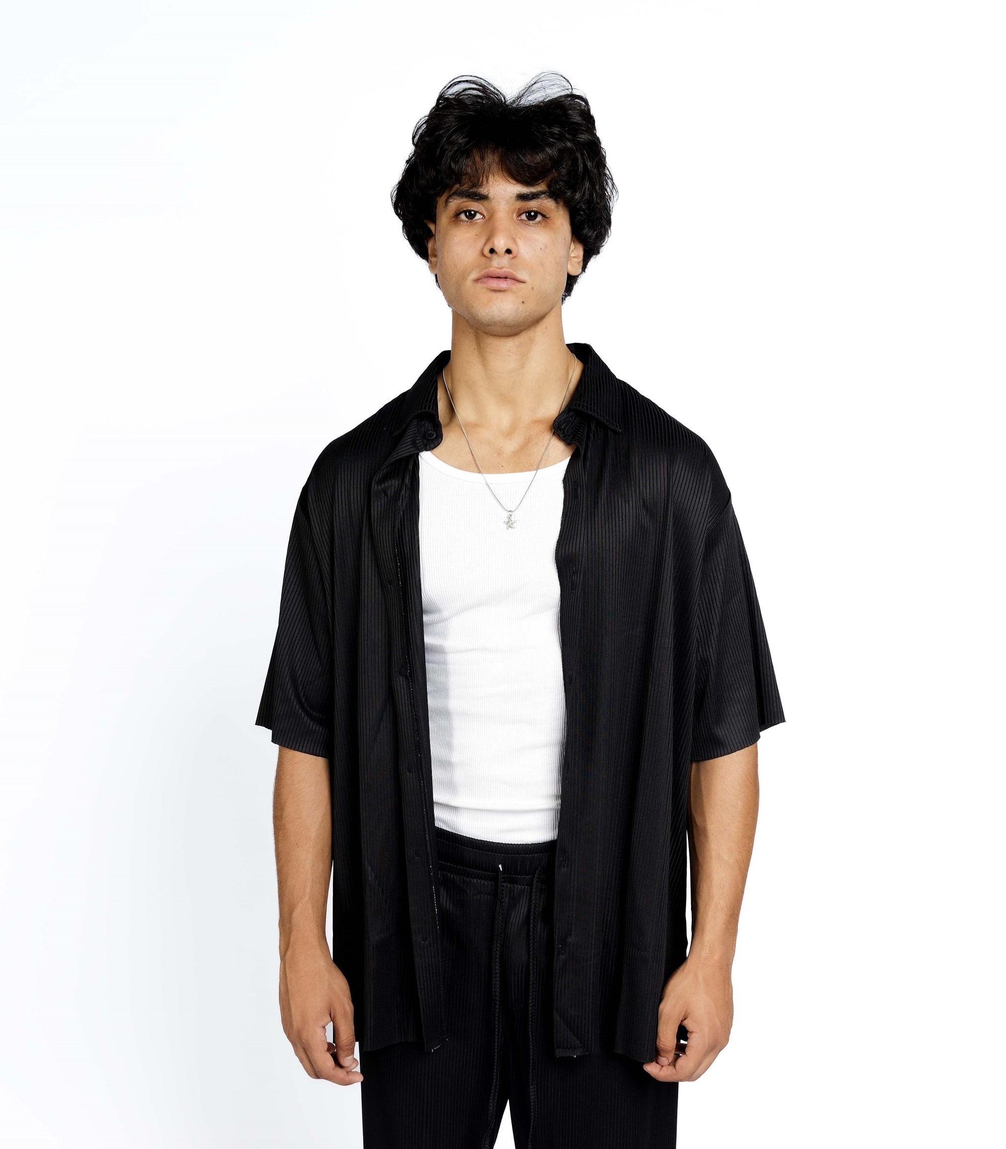 BLACK STRIPPED SHIRT