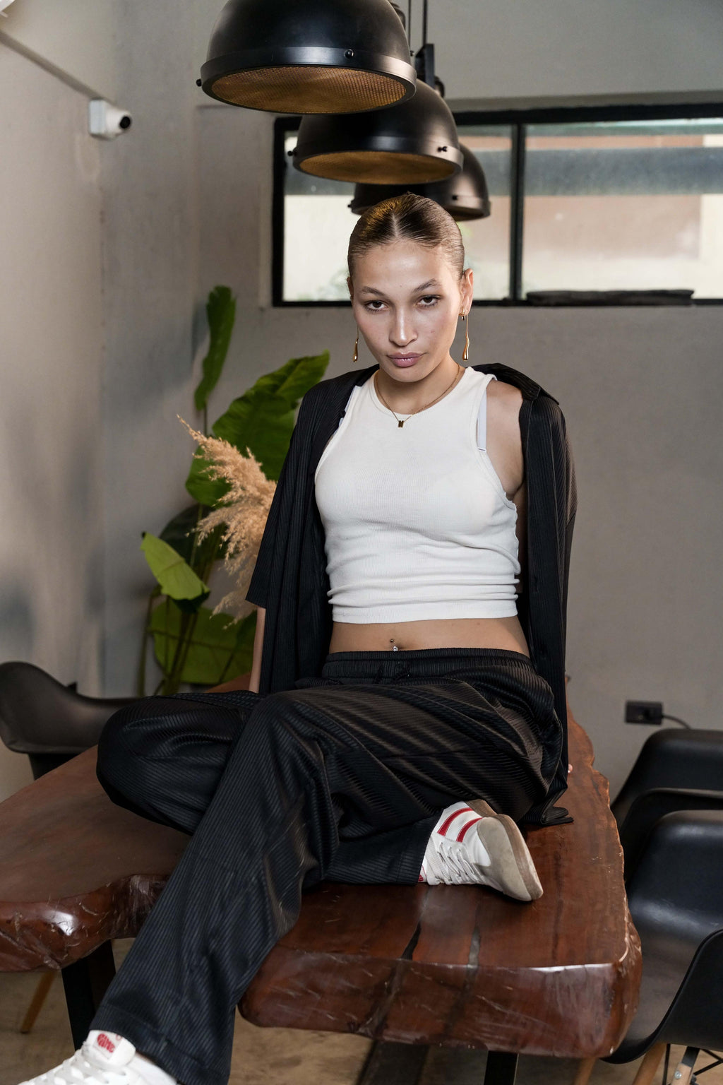 BLACK STRIPPED SET