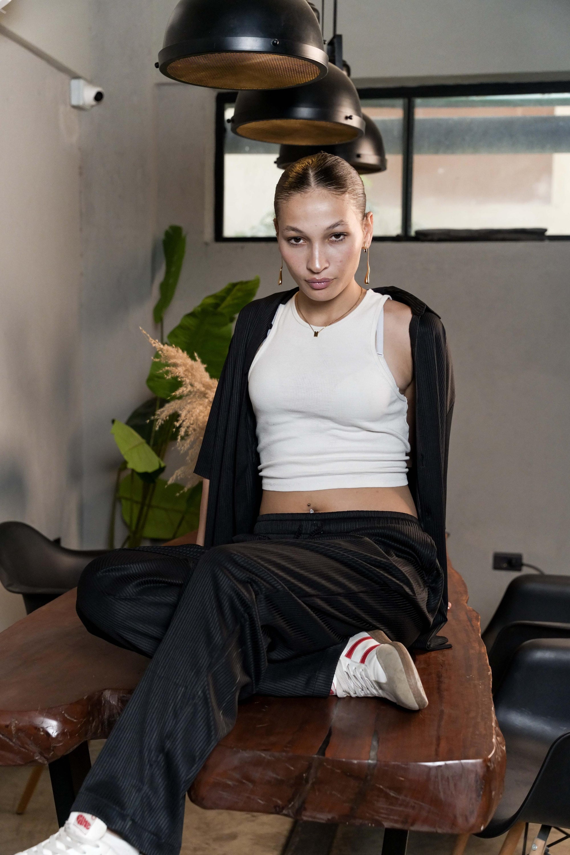 BLACK STRIPPED SET